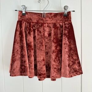 Girls Nordstrom Crushed Velvet Skater Skirt